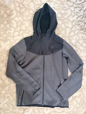 Velocity Black and Gray Hooded Zip Jacket